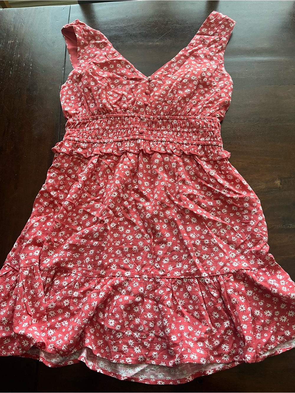 Women’s Red Floral V-Neck Summer Dress